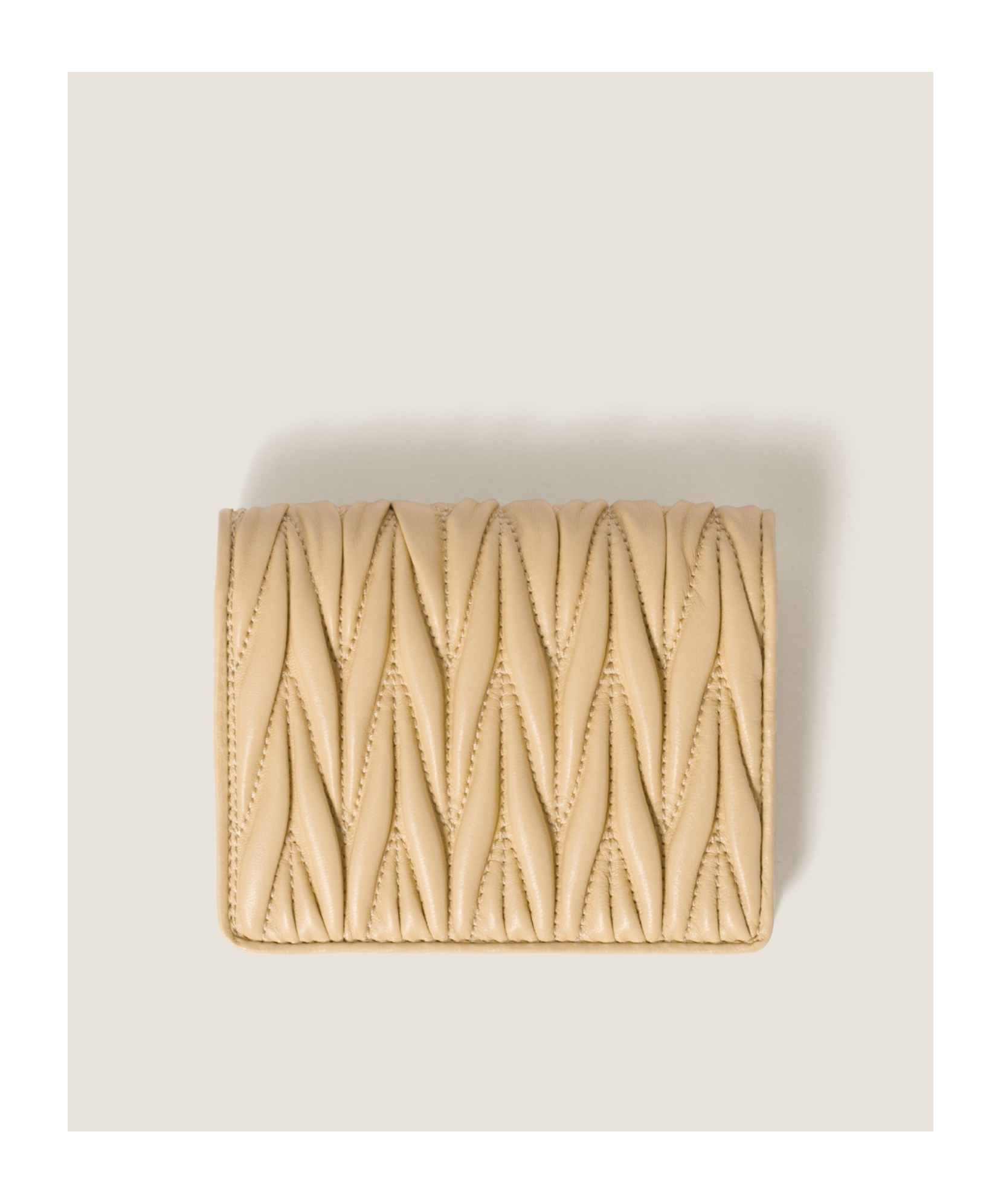 Miu Miu Double-fold Wallet In Nude