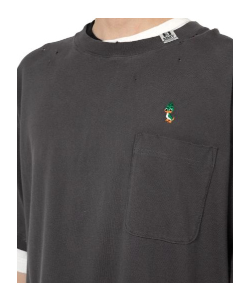 Miharayasuhiro Maison Mihara Yasuhiro Round Neck T-shirt In Gray