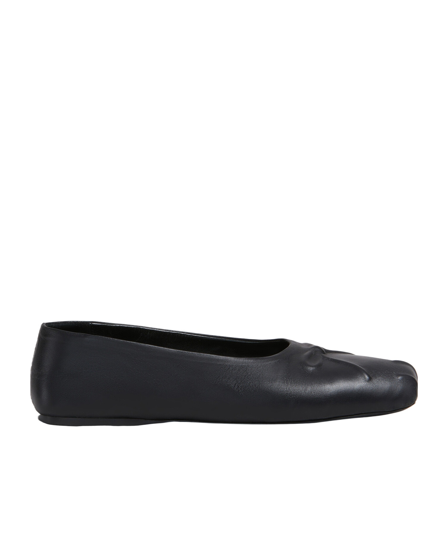 Marni Leather Little Bow Ballerina In Black