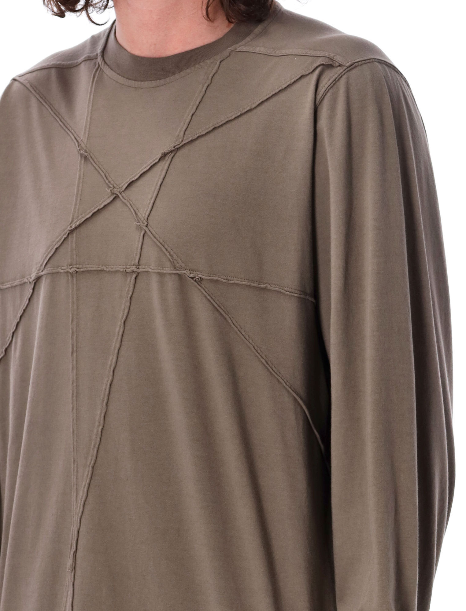 Rick Owens Drkshdw Jumbo Ls T-shirt In Brown