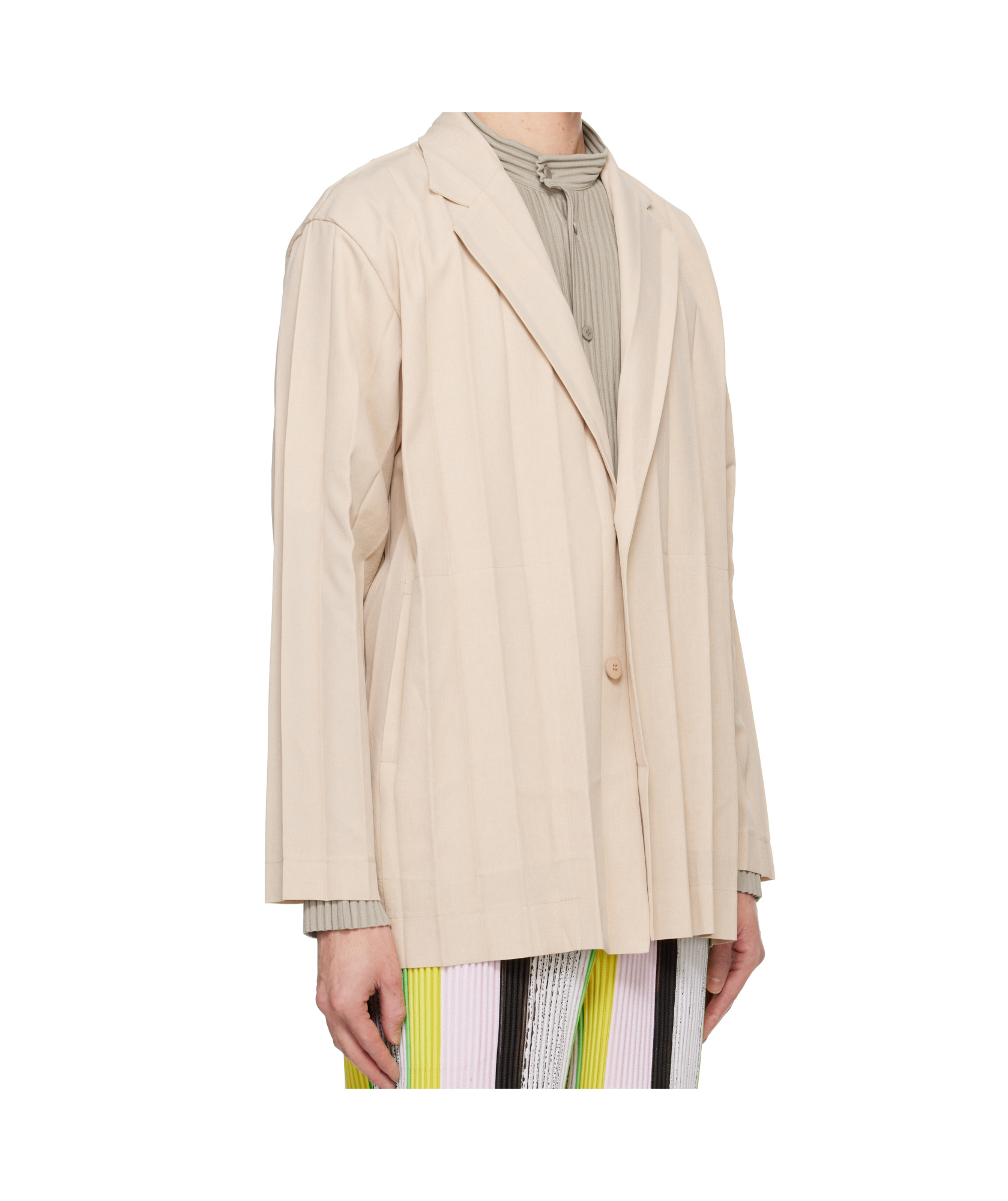 Issey Miyake Single-breasted Blazer In Nude