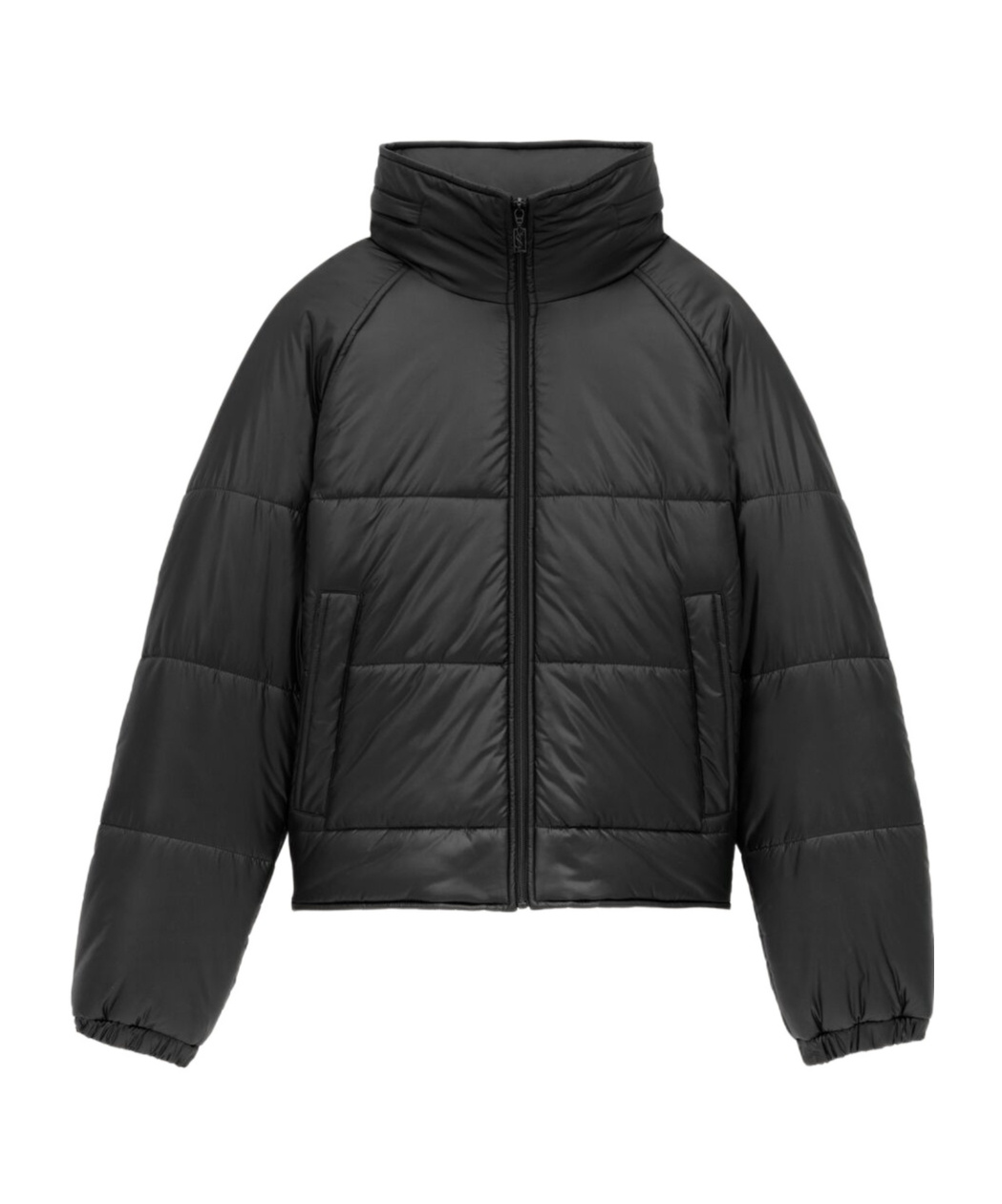 Saint Laurent Cassandre Padded And Quilted Nylon Jacket In Black