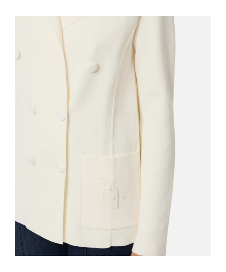 Elisabetta Franchi Knit Jacket In White