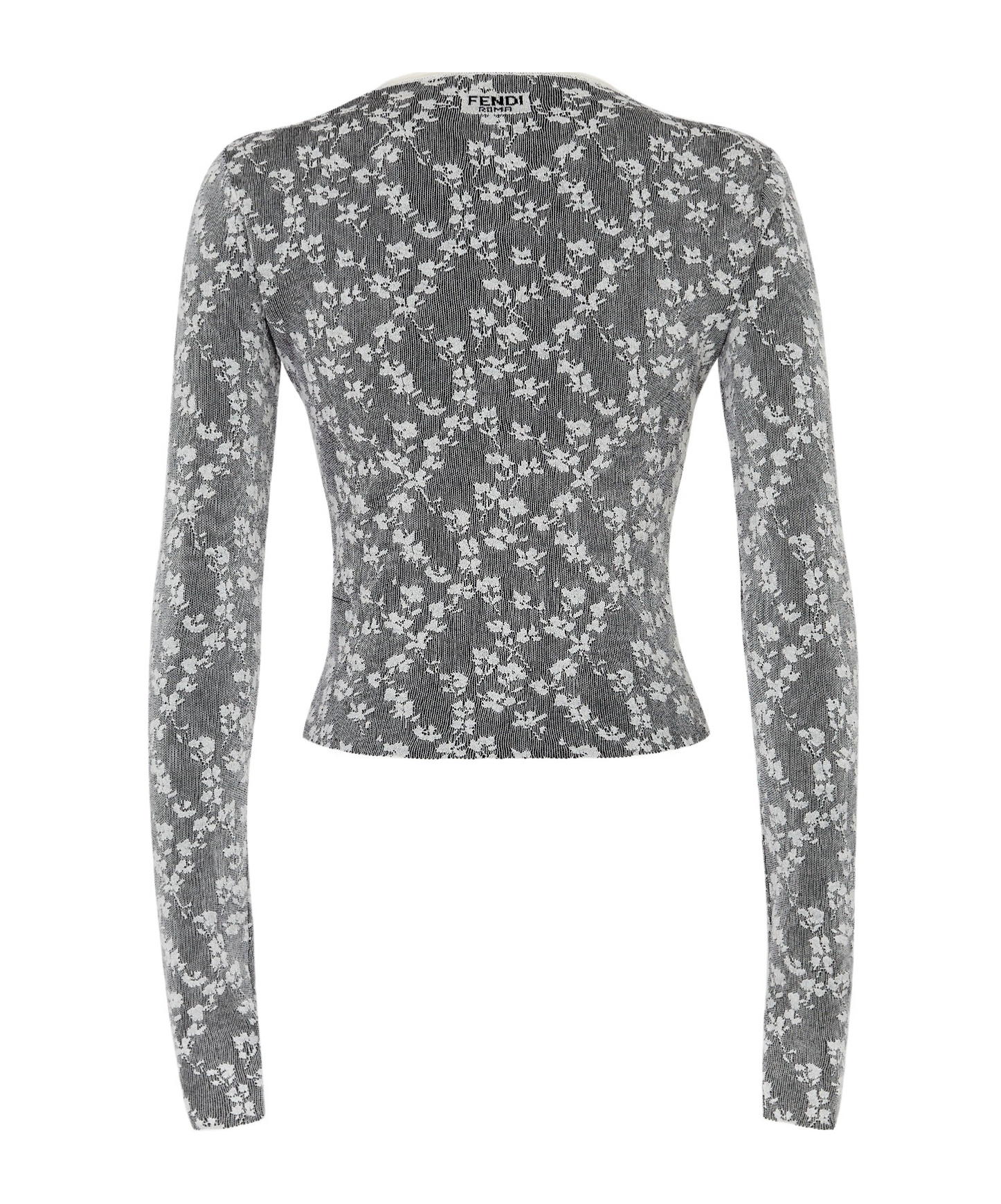 Fendi Black Viscose Jacquard Cardigan In Black
