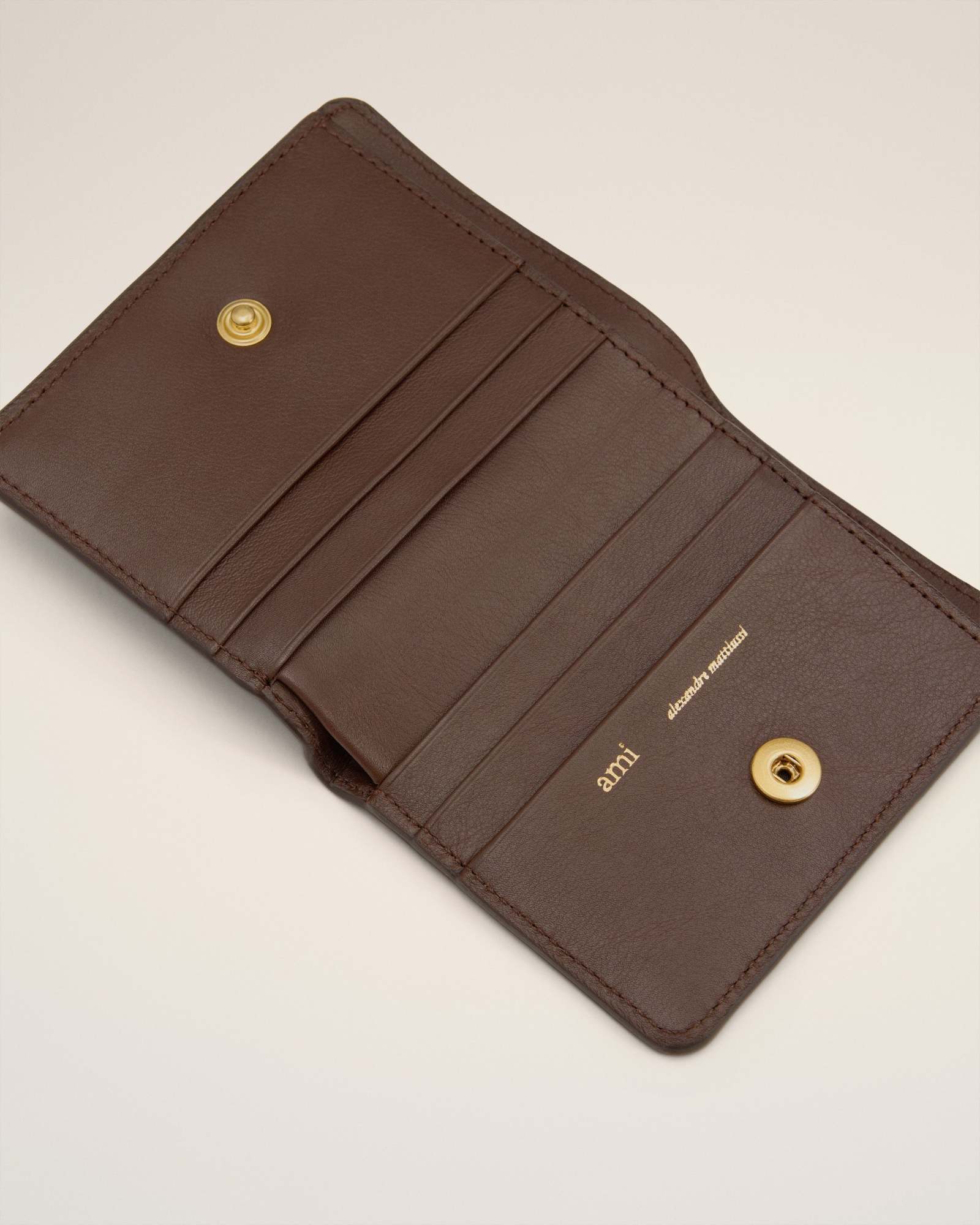 Ami Alexandre Mattiussi Carrousel Press-stud Wallet In Brown