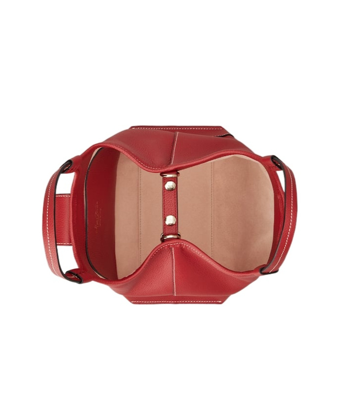 Roger Vivier Viv' Choc Mini Shopping Bag In Leather In Red