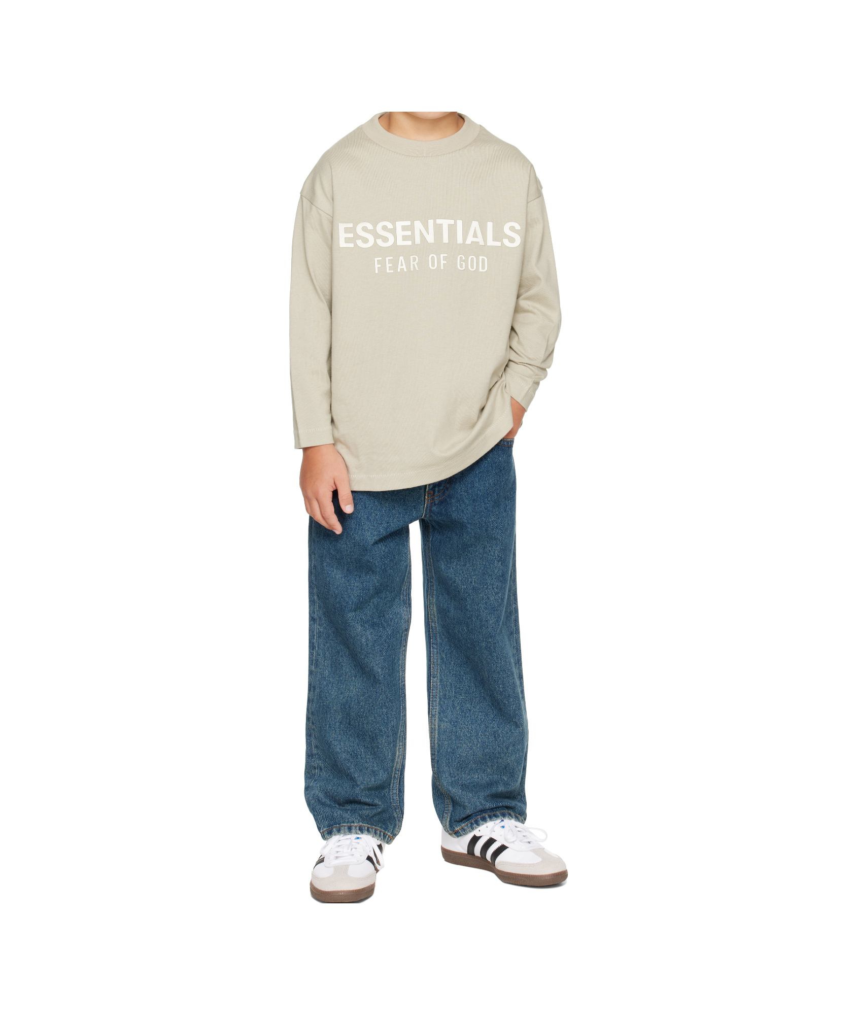 Essentials Logo-print Long-sleeved T-shirt In Neutral
