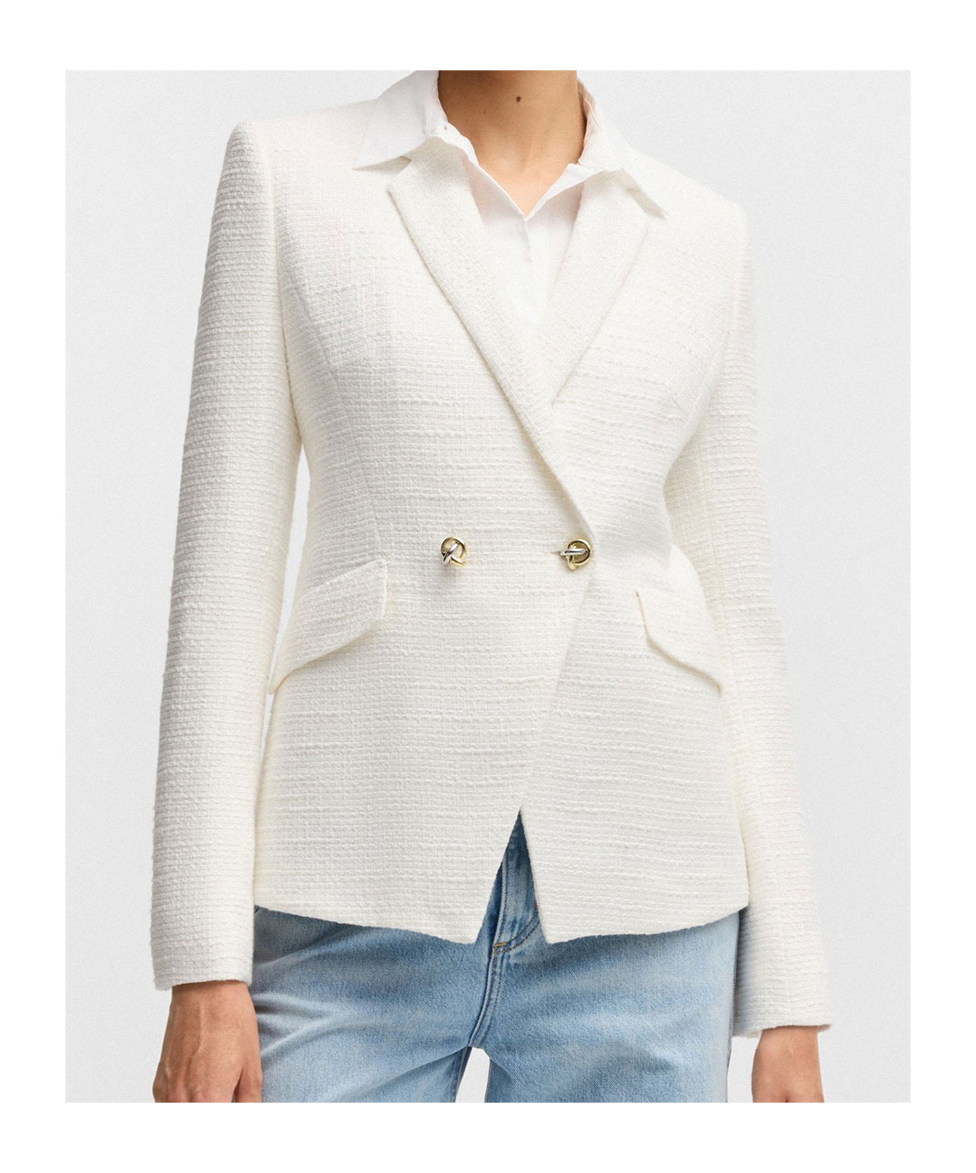 Hugo Boss Tweed Jacket In White
