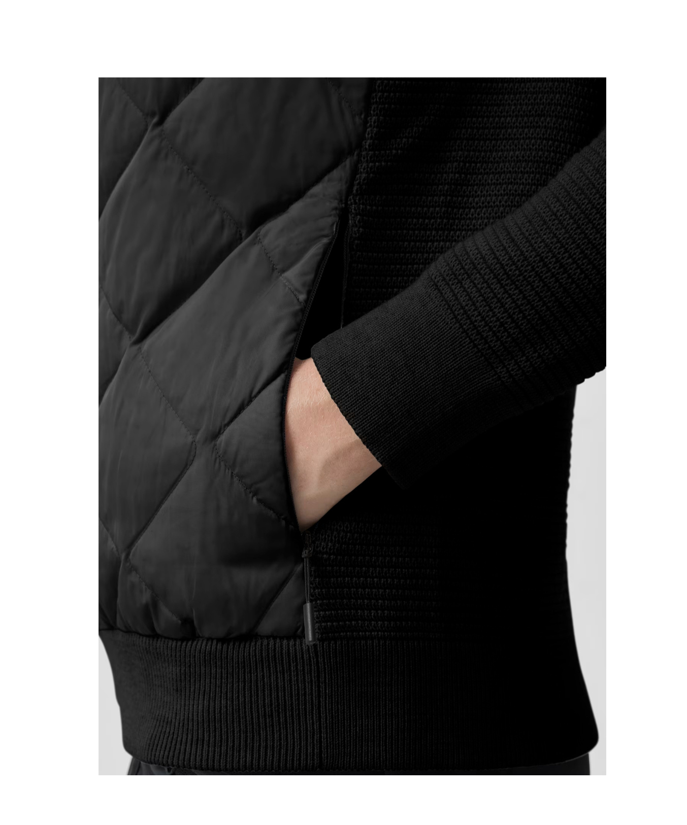 Canada Goose Hybridge Quilted Shell And Wool Jacket In Black
