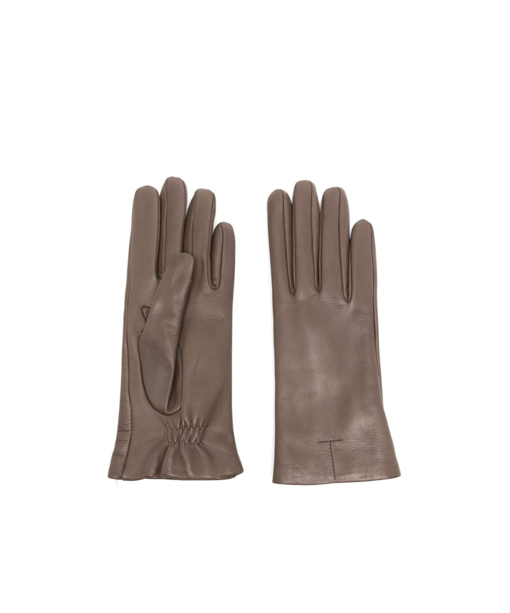 Totême Leather Gloves In Brown