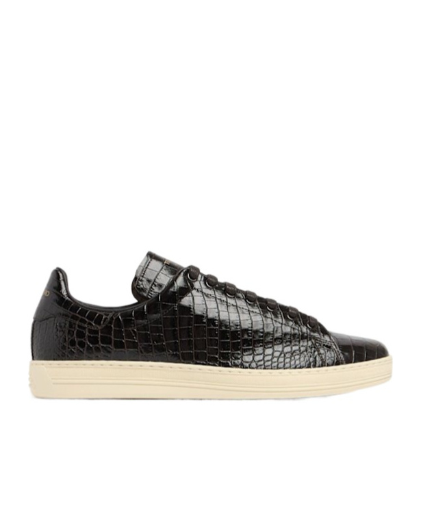 Tom Ford Crocodile Embossed Low-cut Skate Shoes