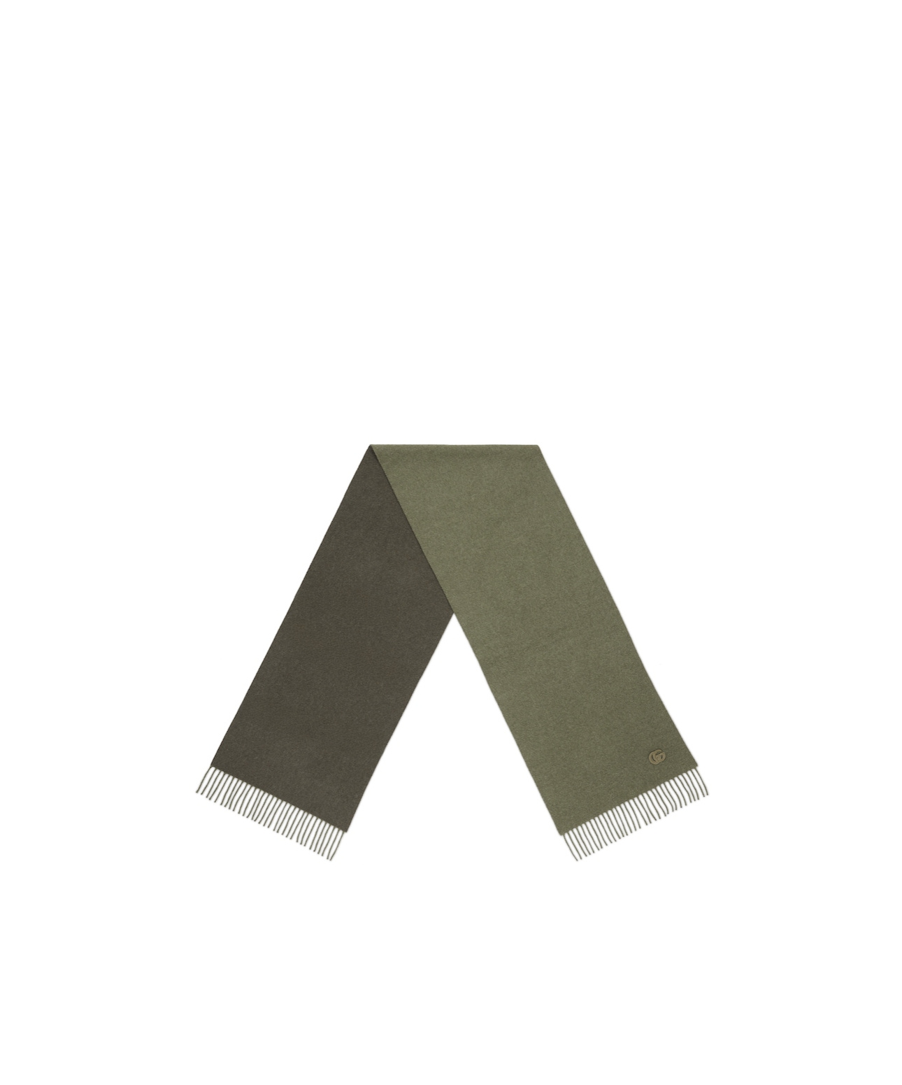 Gucci Cashmere Scarf With Patch In Green