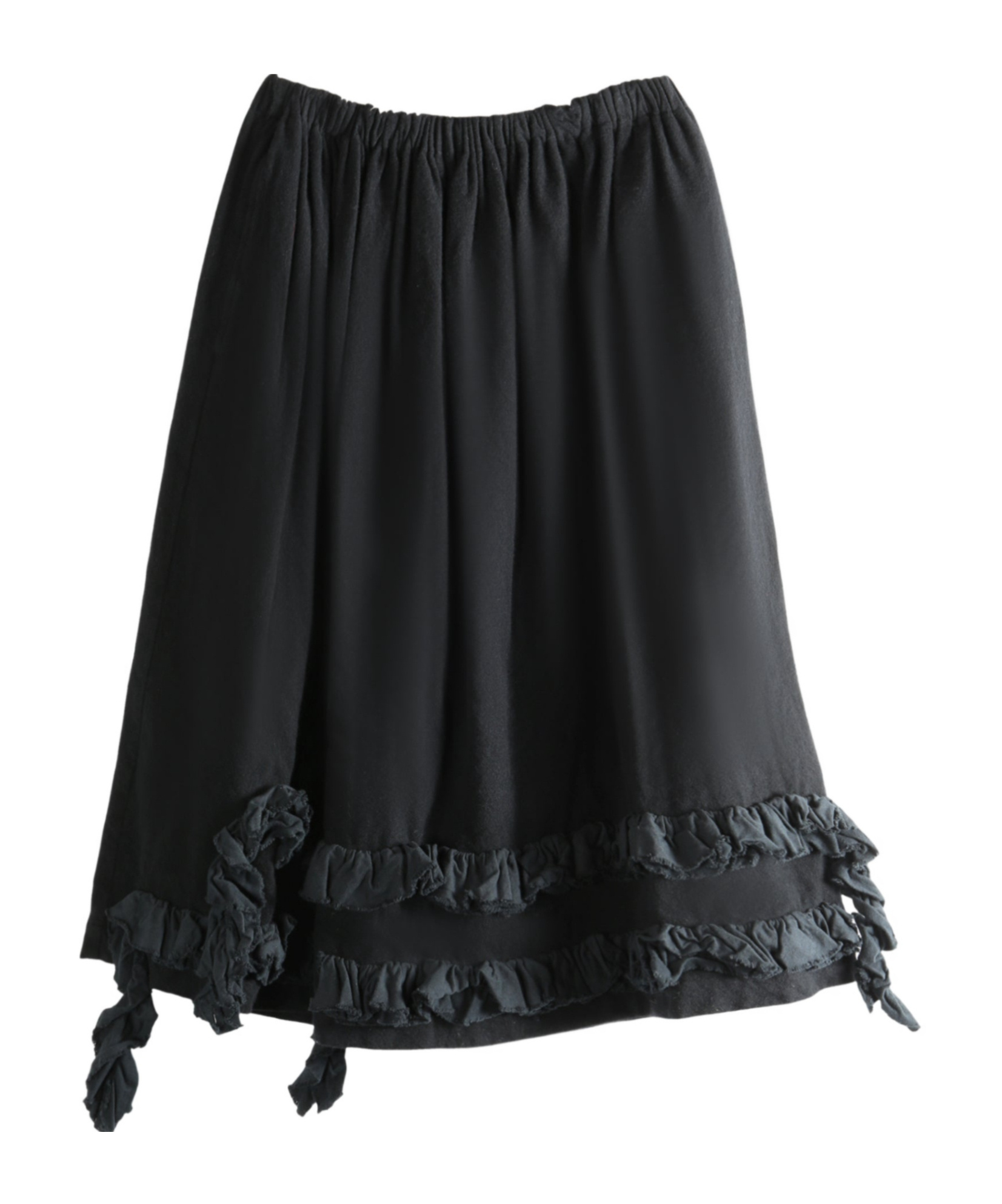 Comme Des Garçons Elastic Waist Midi Skirt In Black