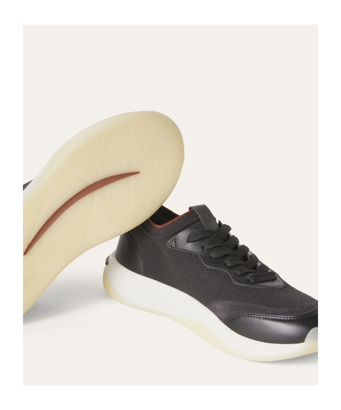 Shop Loro Piana Round-toe Lace-up Sneakers In Black
