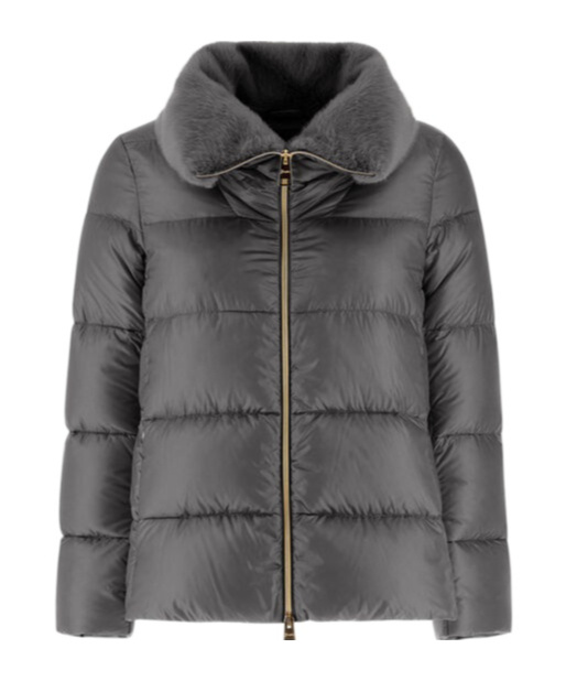 Herno Faux-fur Collar Padded Jacket In Black