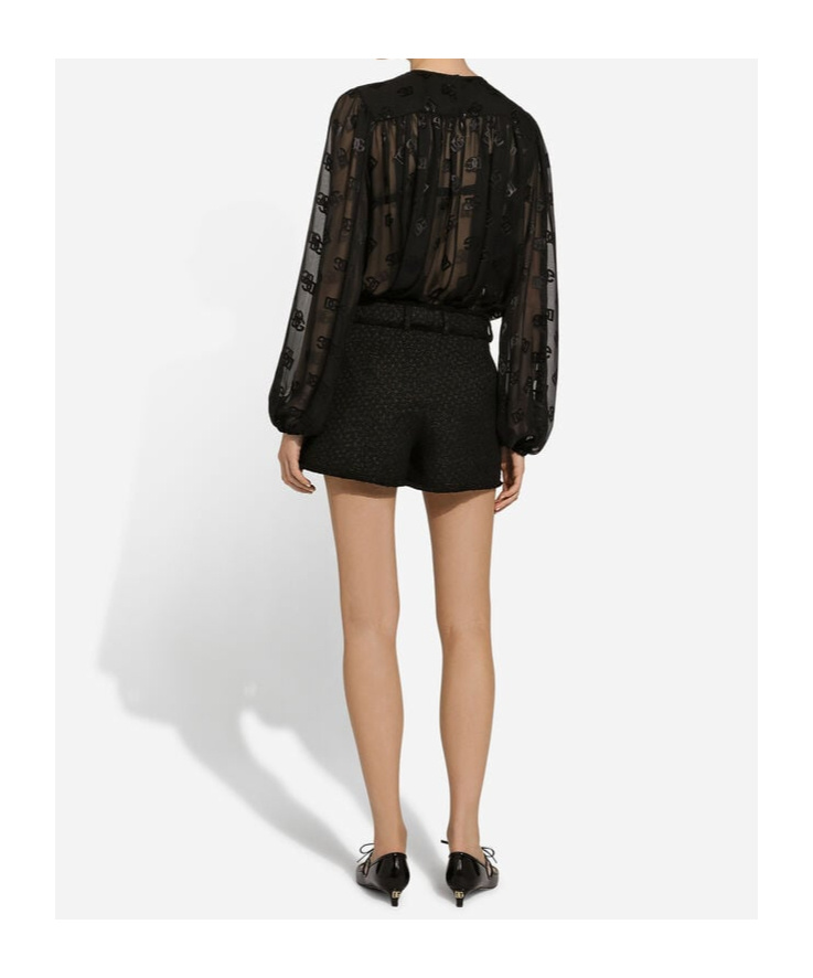 Dolce & Gabbana Frayed Detailing Tailored Shorts In Black