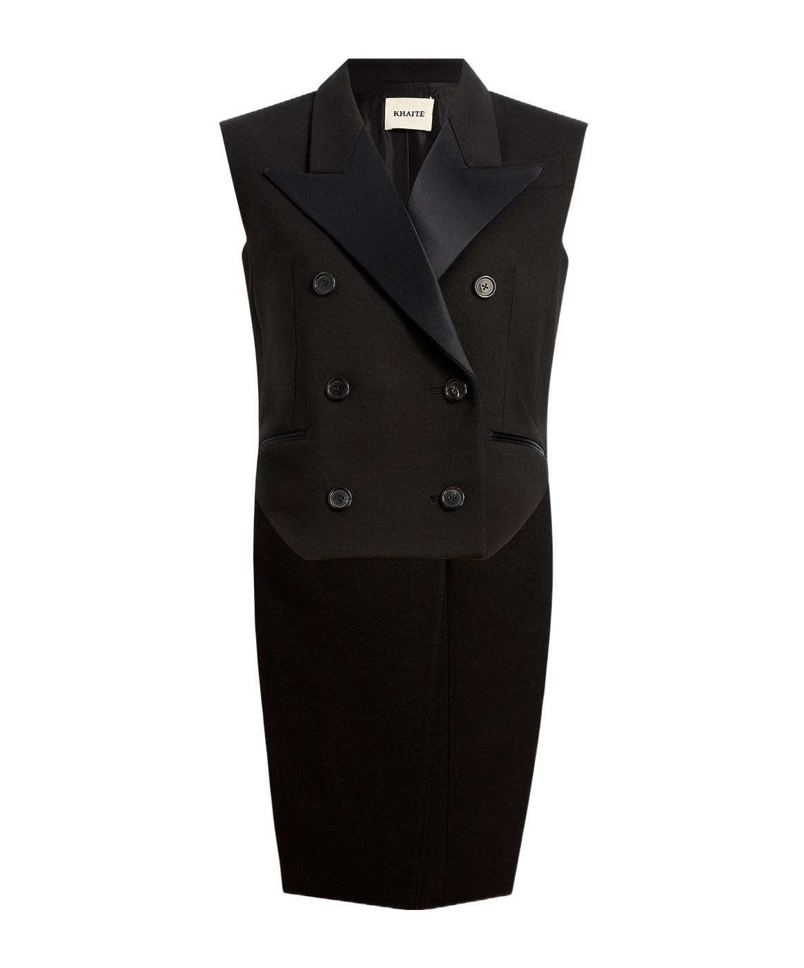 Khaite Orville Double-breasted Tuxedo Vest In Black