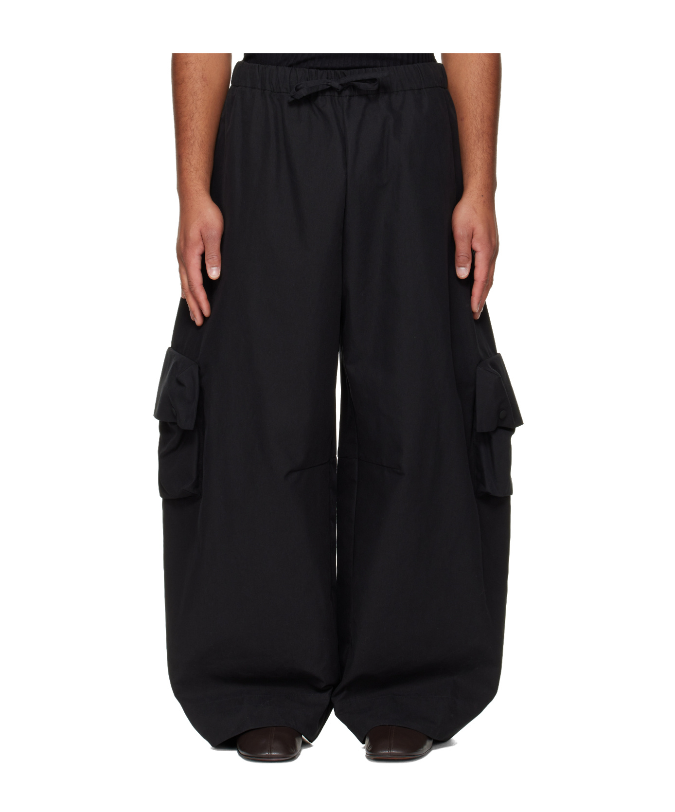 Simone Rocha Drawstring-fastening Multi-pockets Trousers In Black