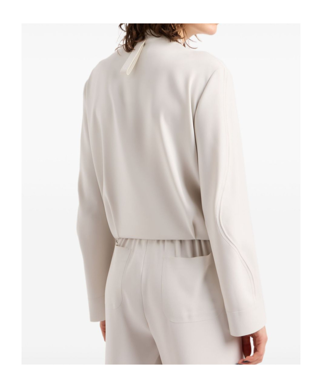 Giorgio Armani Collarless Drop-shoulder Jacket In White