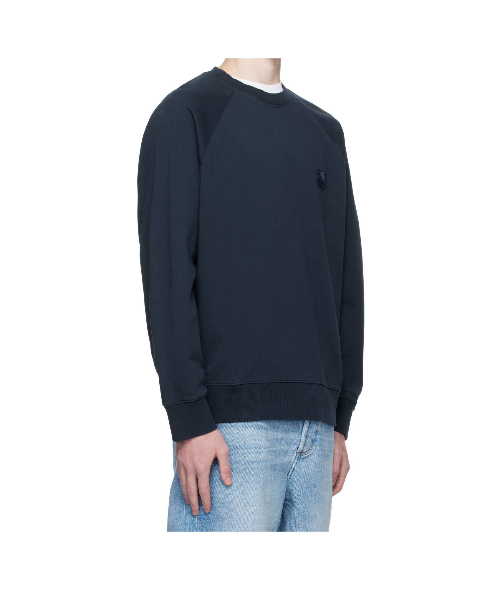 Maison Kitsuné Long-sleeved Sweatshirt In Blue