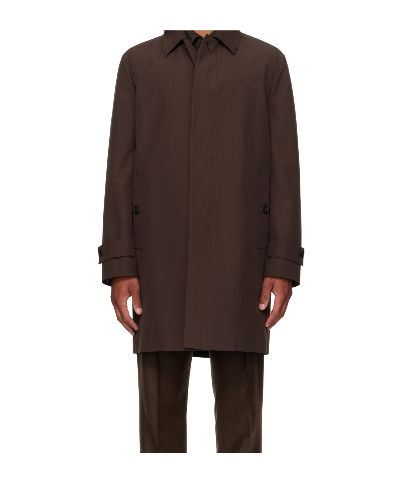 Ferragamo Long Sleeve Windbreaker In Brown