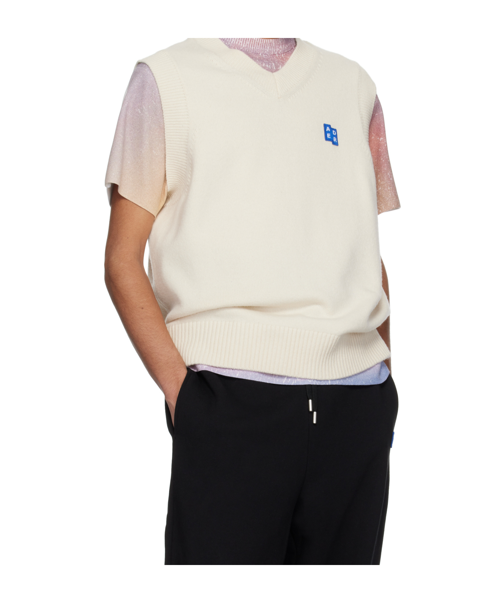 Ader Error Off-white Significant Trs Tag Knit 01 Vest In White