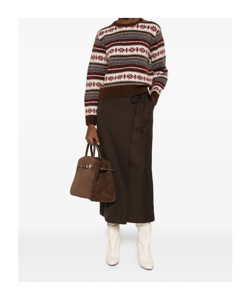 Dunst Wrap Tie-fastening Skirt In Brown