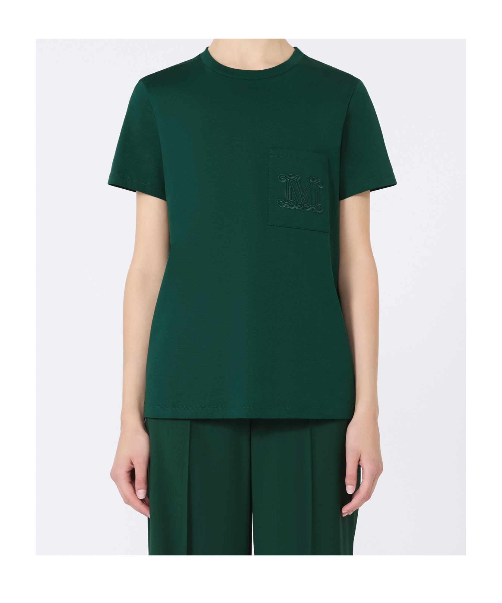Max Mara Cotton Jersey T-shirt In Green