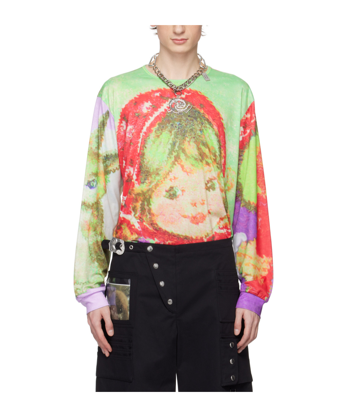 Chopova Lowena Elastic Jersey Long-sleeved T-shirt In Multicolor