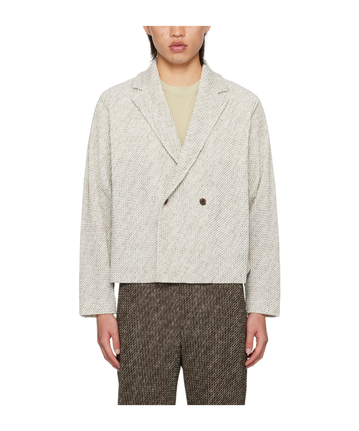 ISSEY MIYAKE DOUBLE-BREASTED BLAZER