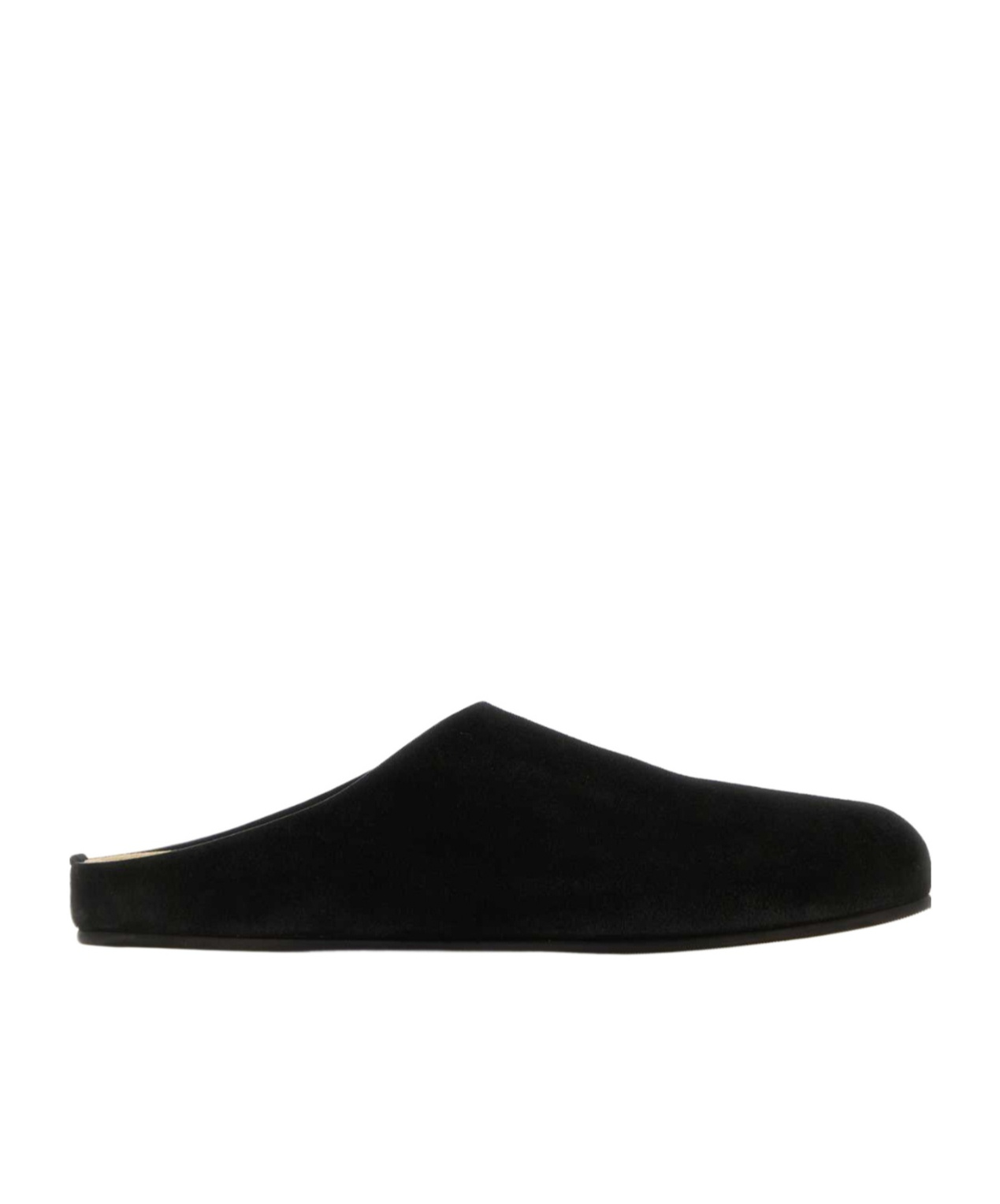 The Row Round-toe Slip-on Slippers In Black
