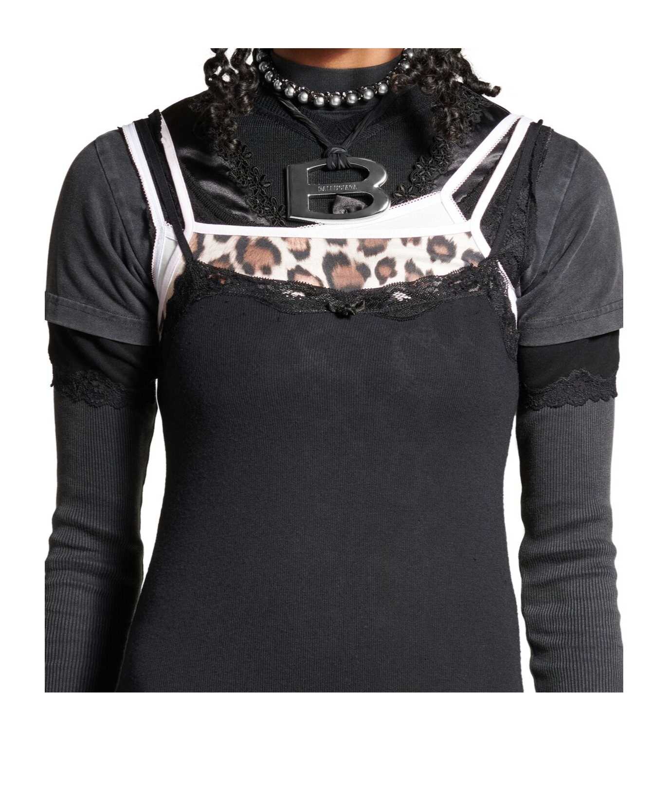 Balenciaga Layered Dress In Black