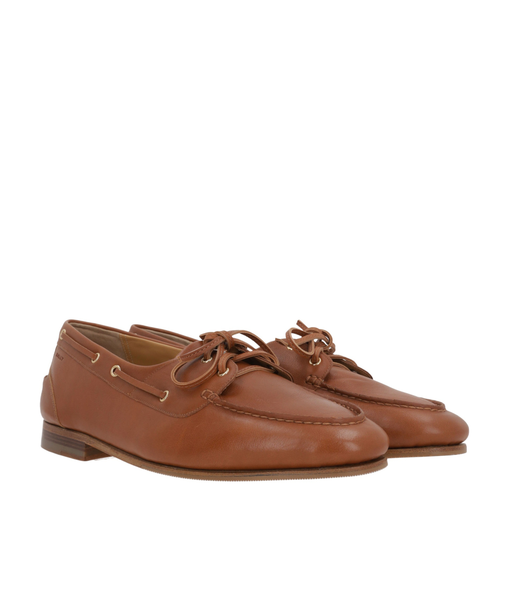 Shop Bally Round Head Loafer Shoes In Brown