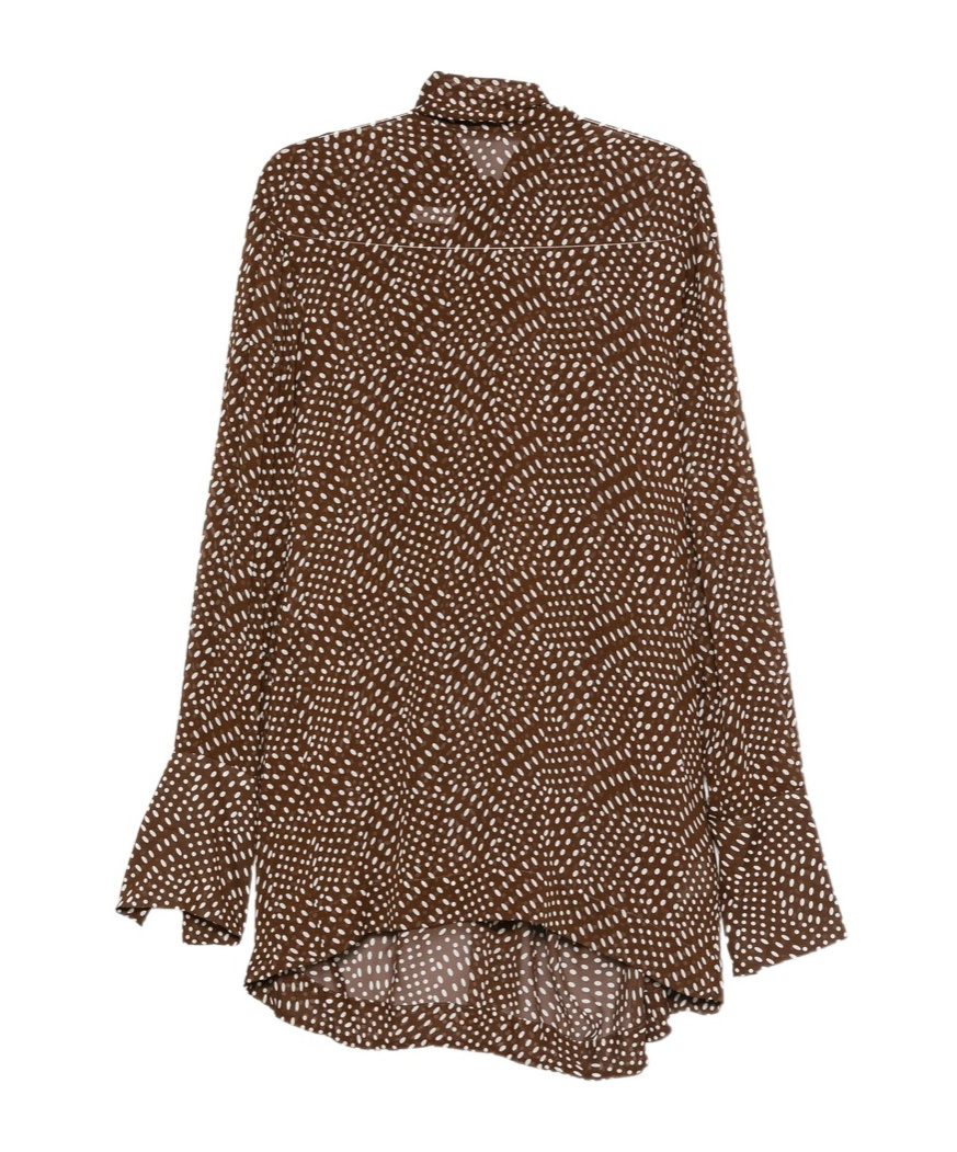 Dries Van Noten Long Sleeve Shirt In Brown