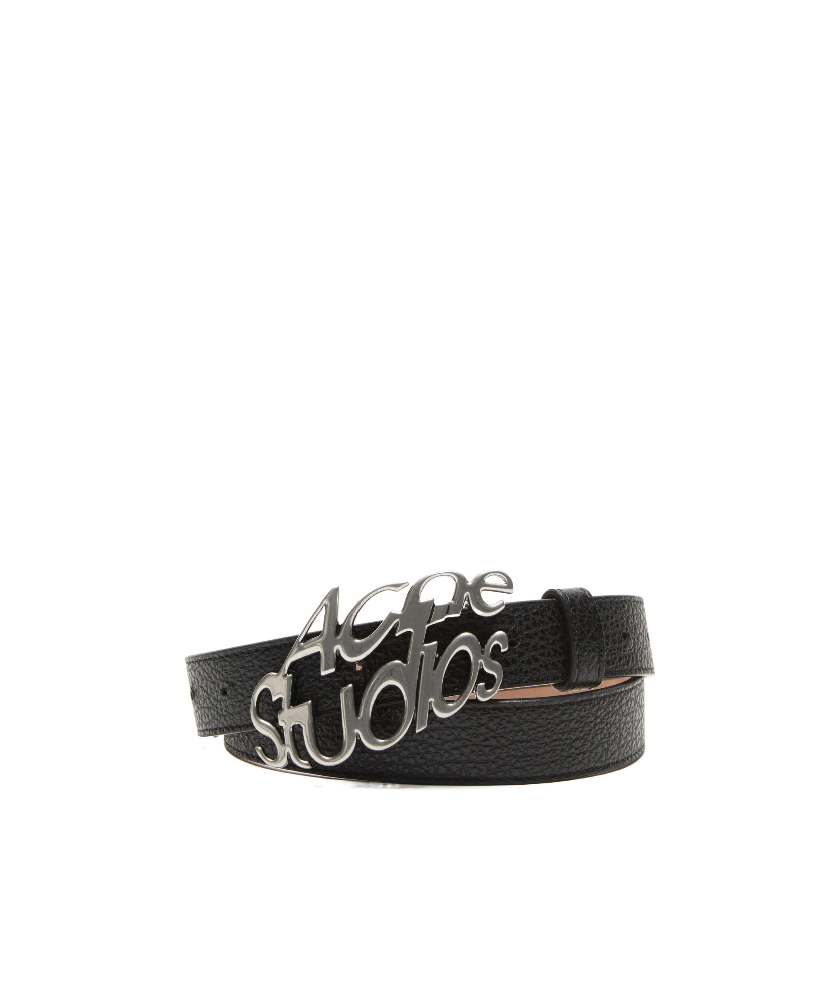 ACNE STUDIOS LOGO-PLAQUE LEATHER BELT