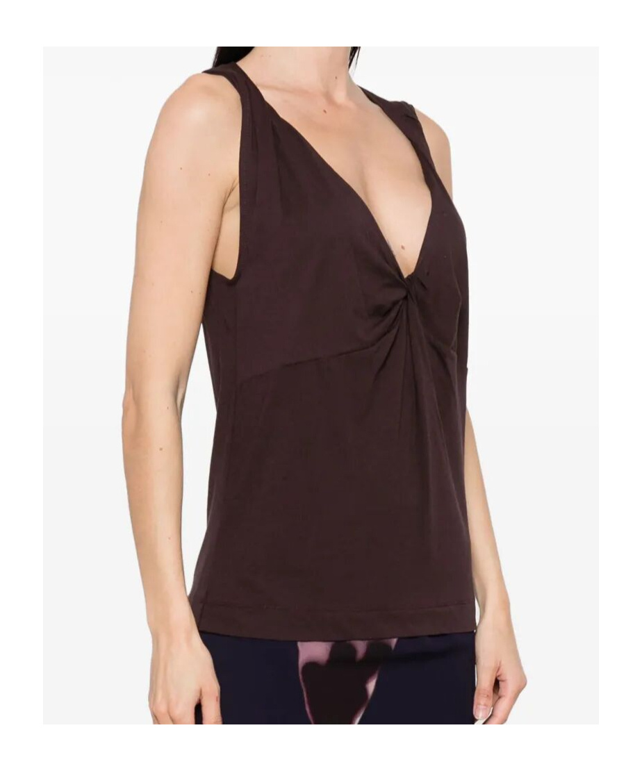 Dries Van Noten Hantex Cotton Tank Top Clothing In Burgundy