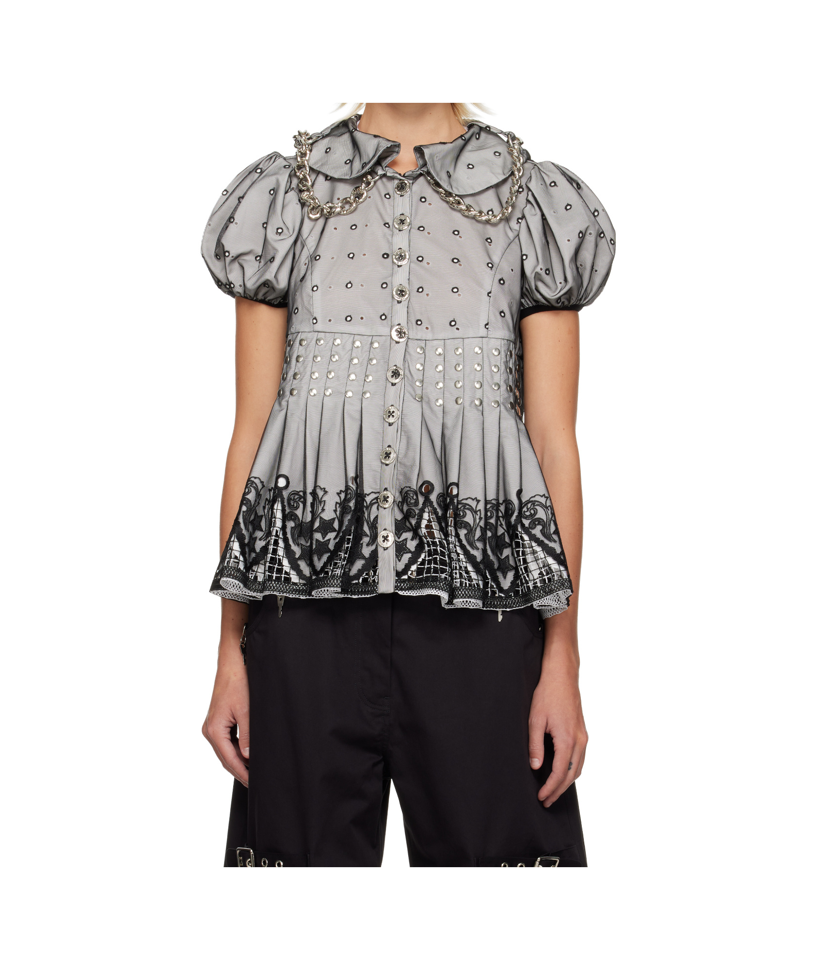 Chopova Lowena Beryl Short Sleeve Shirt In Black