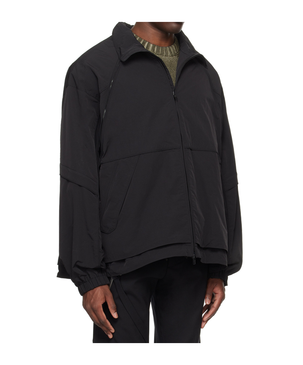 Juunj Detachable Sleeve Zipper Casual Jacket In Black