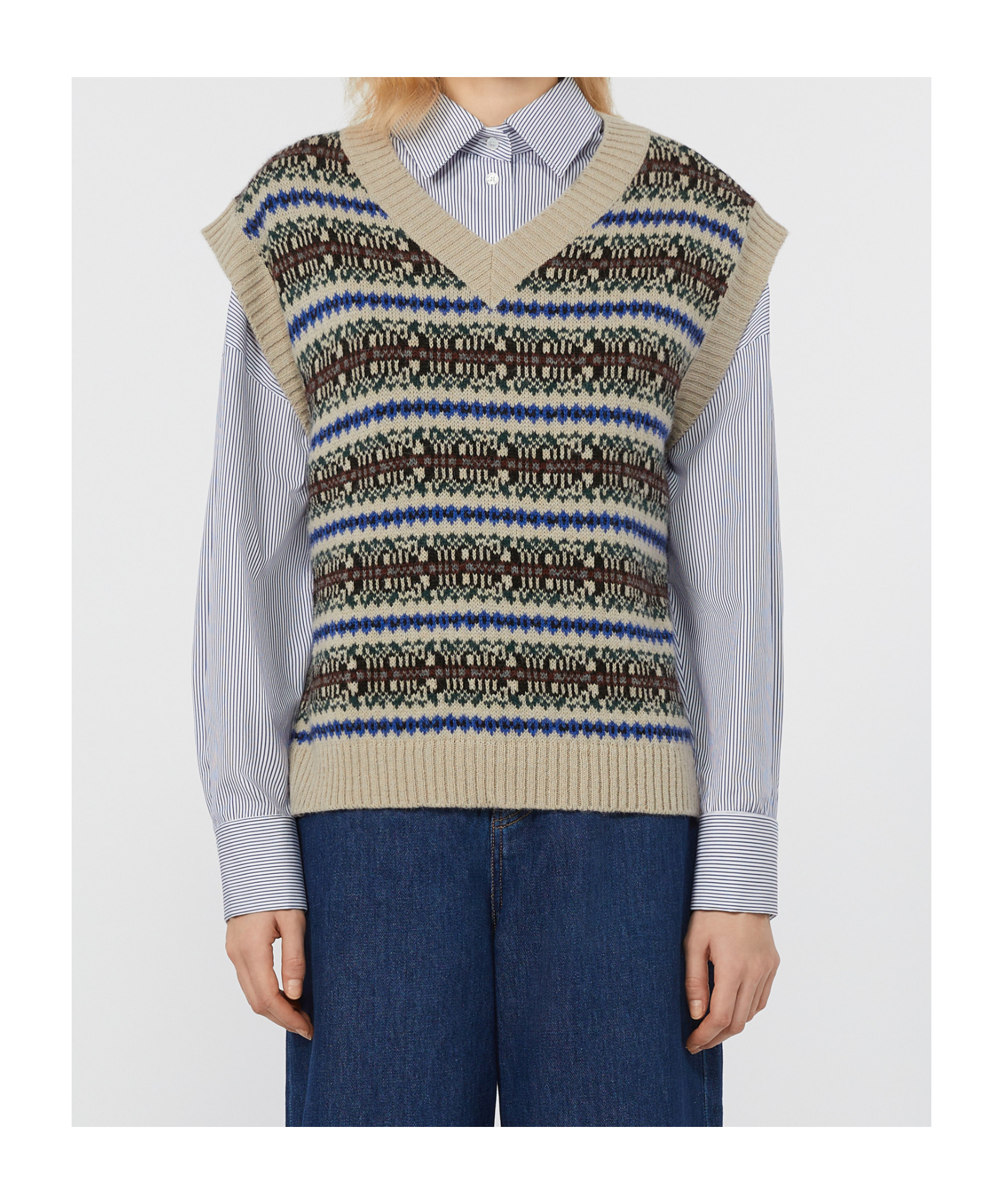 Weekend Max Mara Sleeveless Sweater Vest In Multi