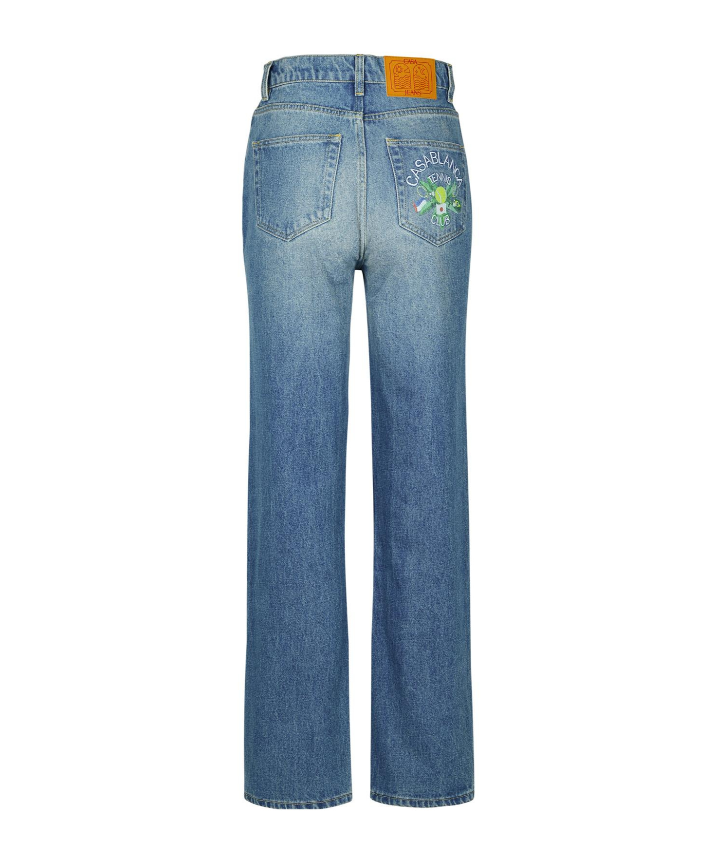 Shop Casablanca Belt-loop Jeans In Blue