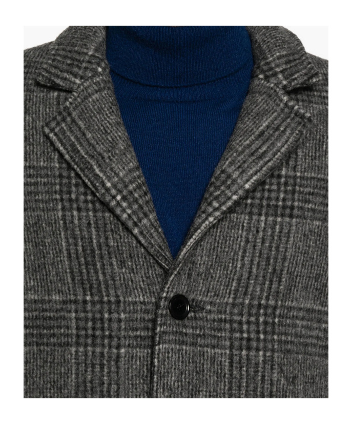 Samsoe & Samsoe Checked-pattern Single-breasted Coat In Gray