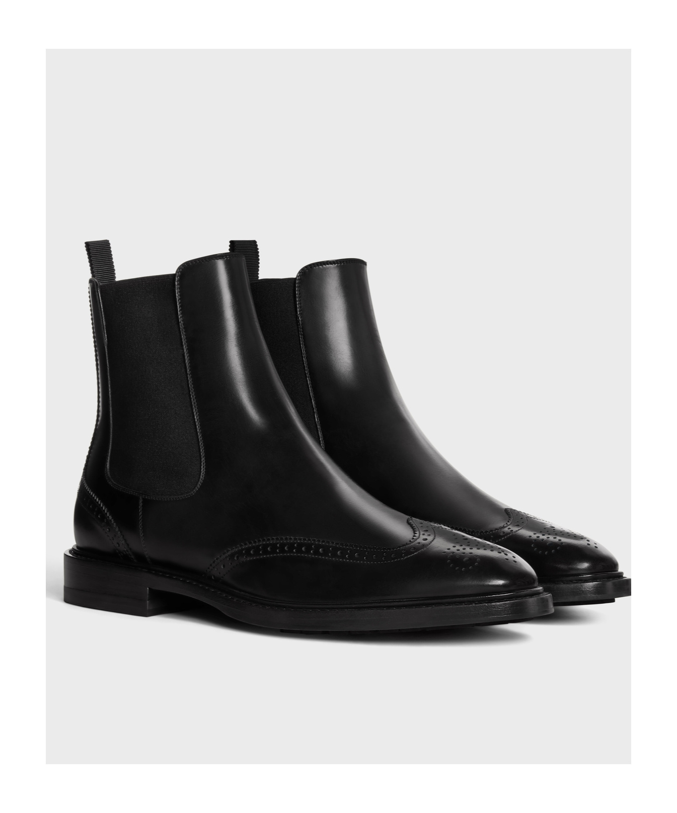 Celine Round-head Short Boots In Black