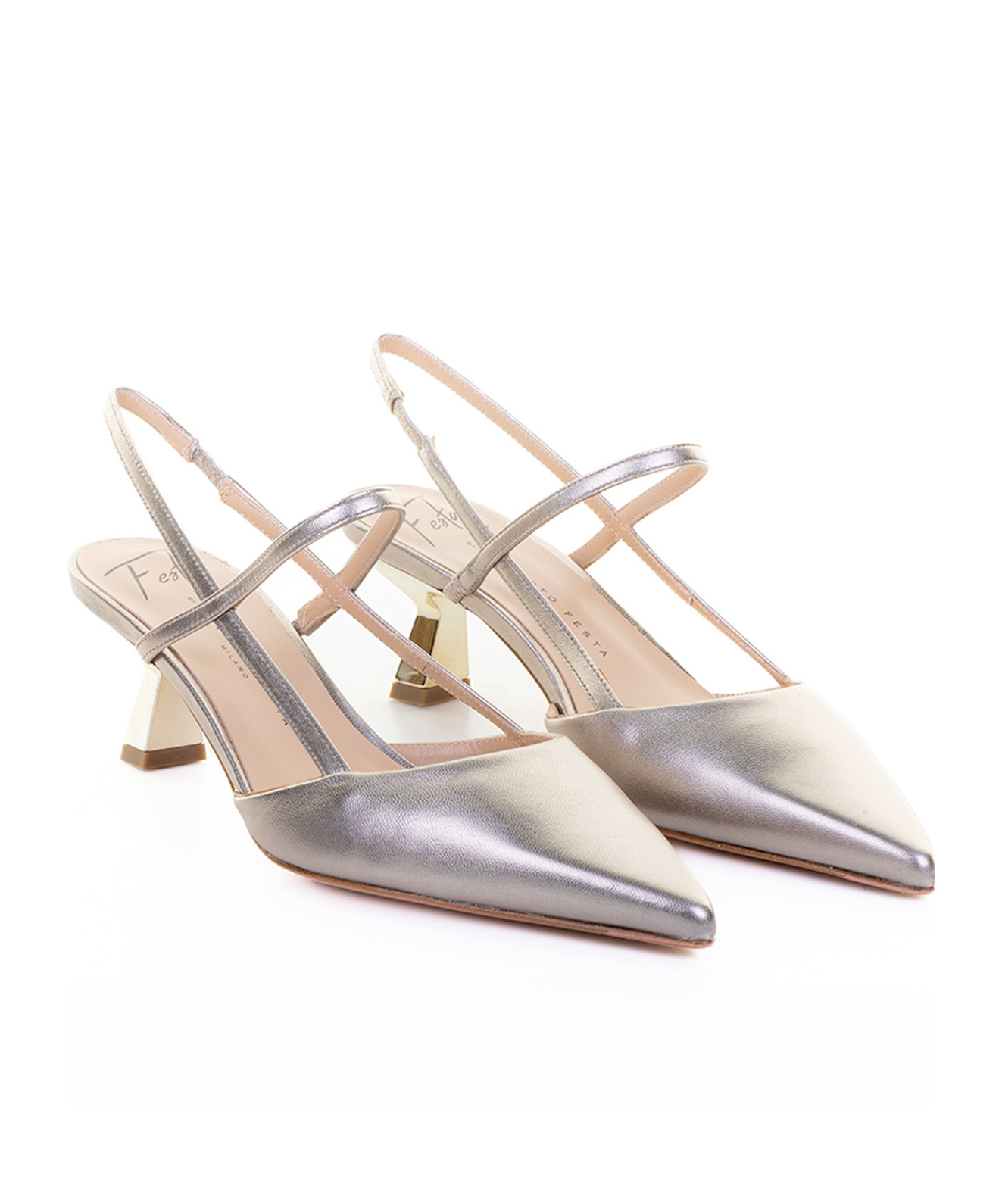 Shop Roberto Festa Slingback High Heel Sandals In Gray