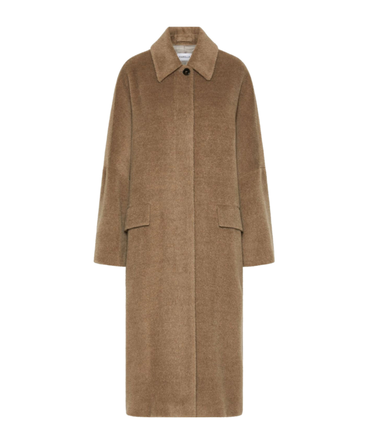 Marella Single-breasted Coat In Brown