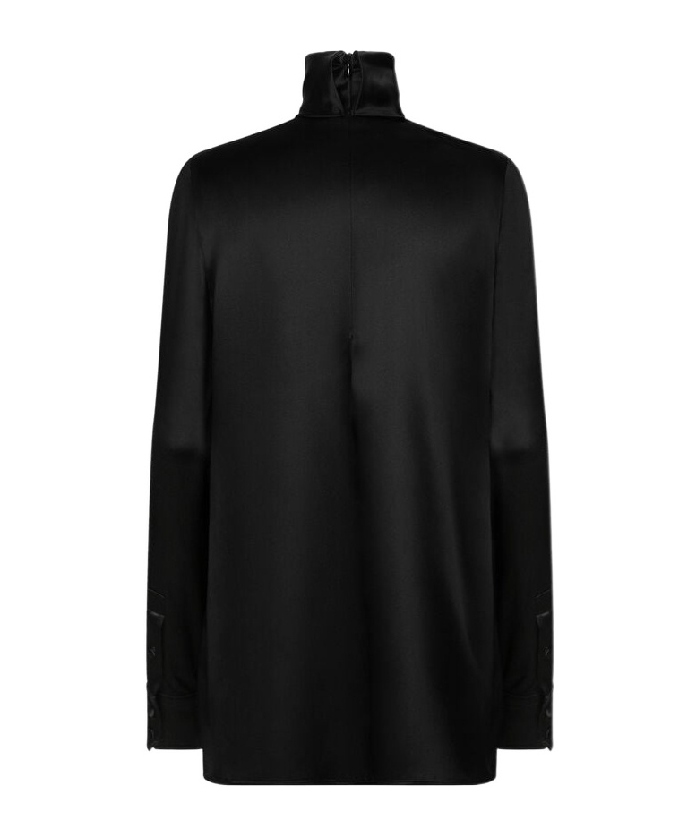 Dolce & Gabbana Turtleneck Long Sleeve Blouse In Black