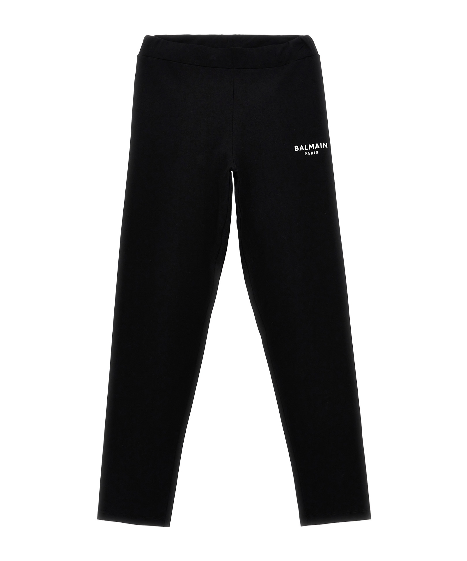 Balmain Logo Cotton-blend Jersey Leggings In Black