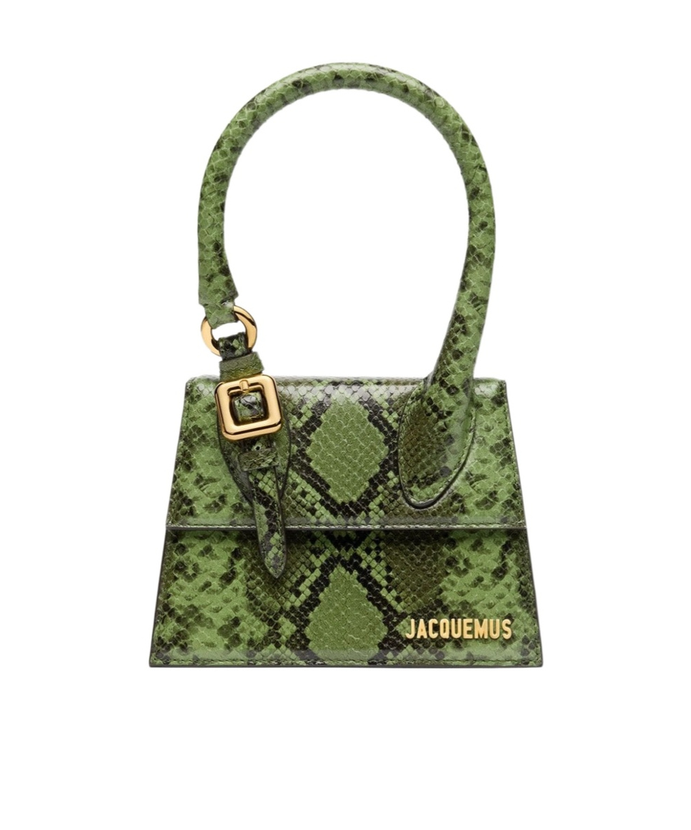 Shop Jacquemus Le Chiquito Moyen Boucle Signature Buckled Handbag In Green