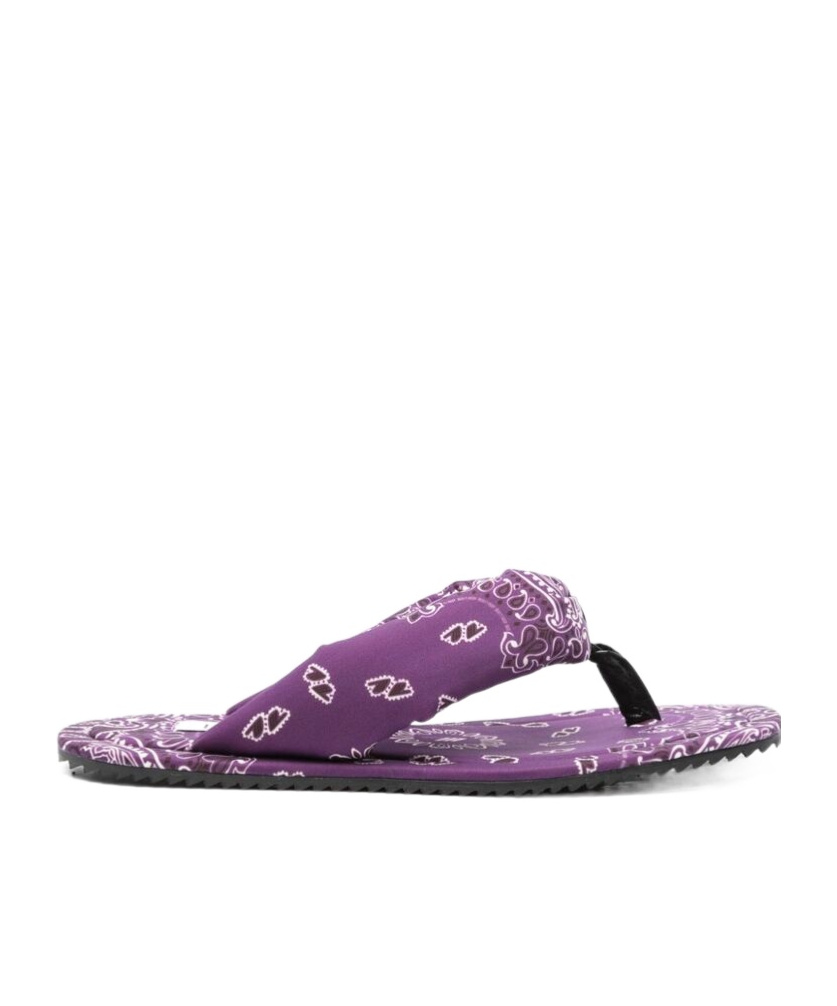 Shop Attico Flat Herringbone Slippers In Purple