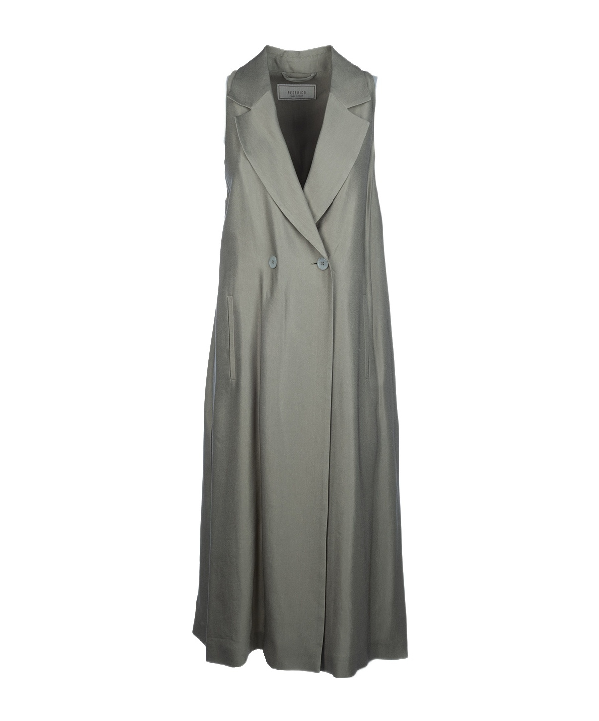Peserico Double-breasted Sleeveless Coat In Gray