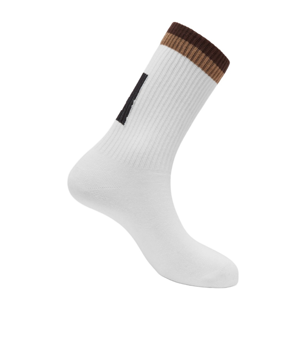 Fendi Ff Jacquard Ribbed Socks In White